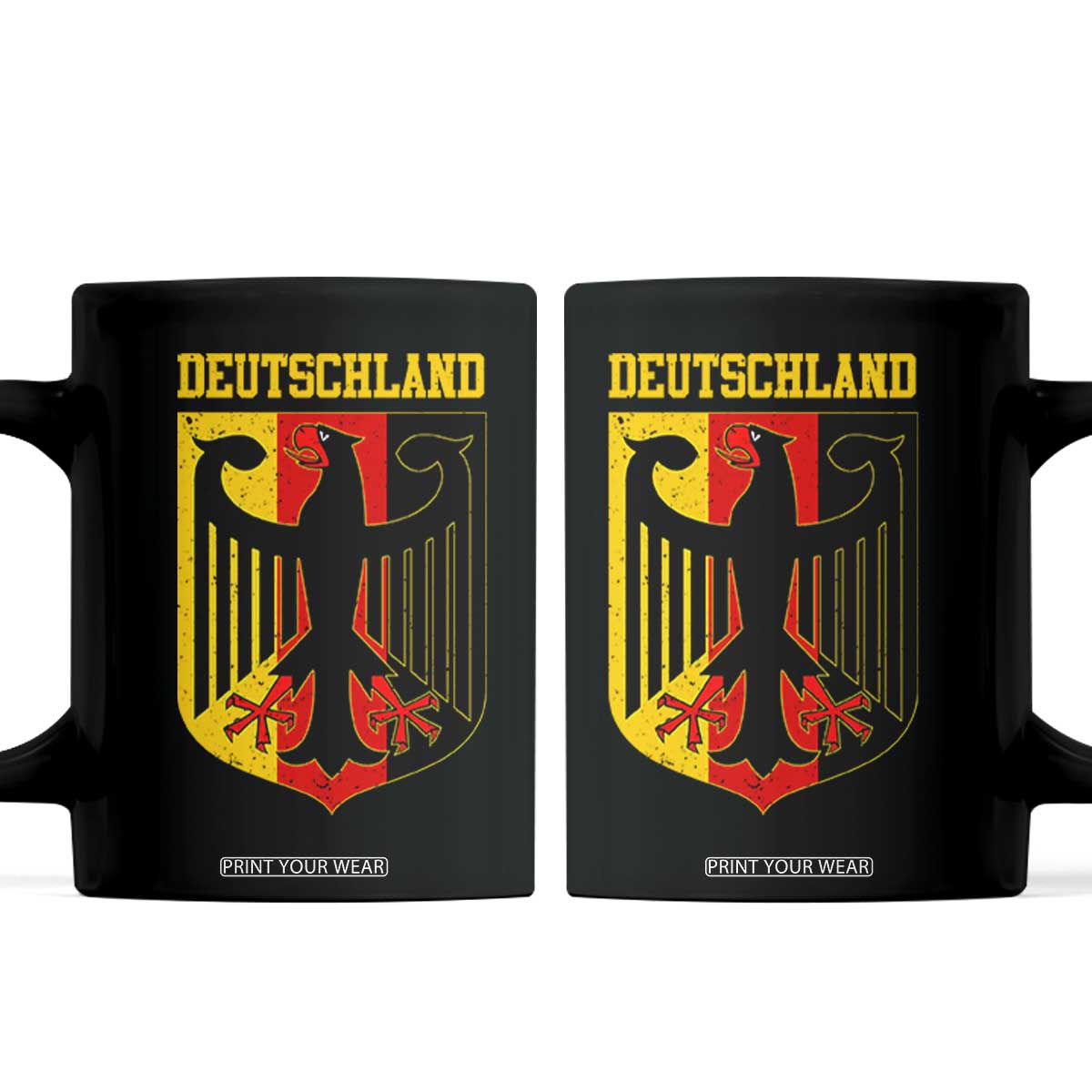 Deutschland German Pride Coffee Mug Bundesadler Coat of Arms TS11 Black Print Your Wear