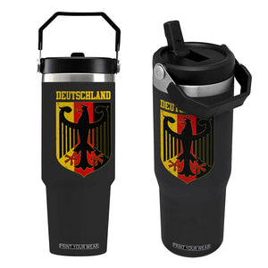 Deutschland German Pride Flip Straw Tumbler Bundesadler Coat of Arms TS11 One Size: 30 oz Black Print Your Wear