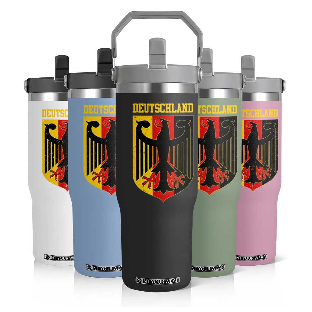 Deutschland German Pride Flip Straw Tumbler Bundesadler Coat of Arms TS11 Print Your Wear