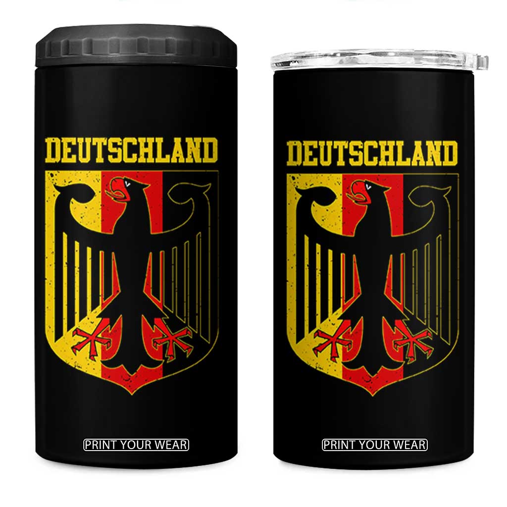 Deutschland German Pride 4 in 1 Can Cooler Tumbler Bundesadler Coat of Arms TS11 One Size: 16 oz Black Print Your Wear