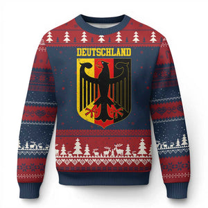 Deutschland German Pride Ugly Christmas Sweater Bundesadler Coat of Arms TS11 Navy Red Print Your Wear