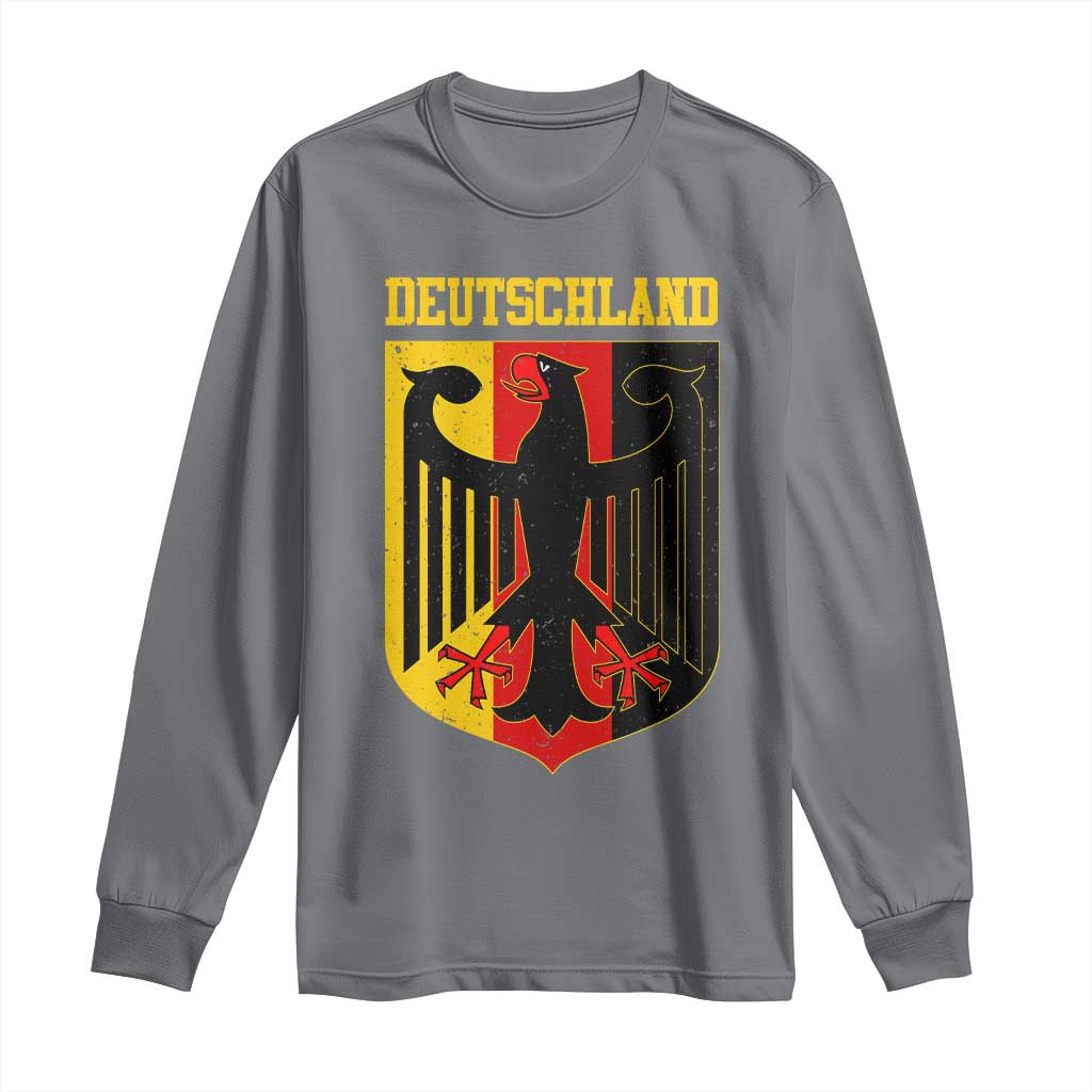 Deutschland German Pride Long Sleeve Shirt Bundesadler Coat of Arms TS11 Charcoal Print Your Wear