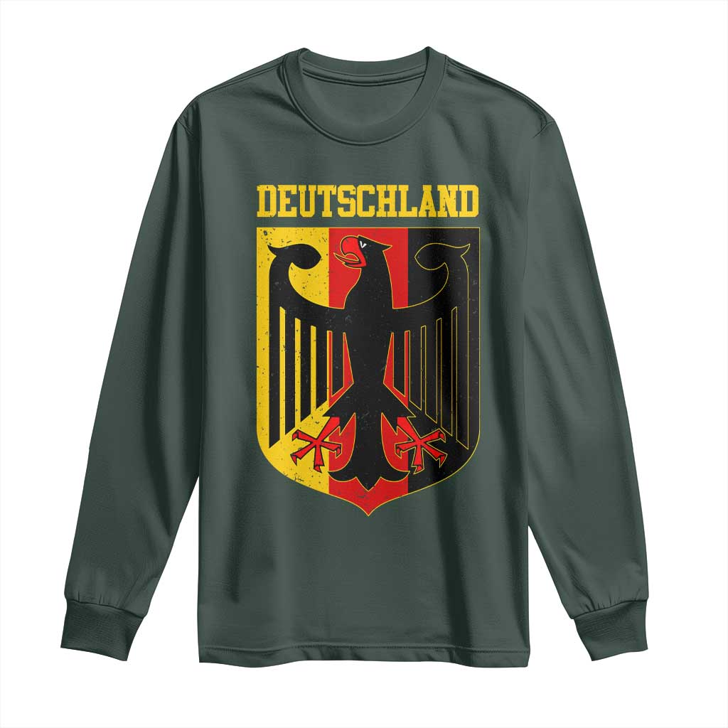 Deutschland German Pride Long Sleeve Shirt Bundesadler Coat of Arms TS11 Dark Forest Green Print Your Wear