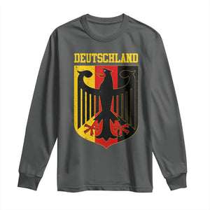 Deutschland German Pride Long Sleeve Shirt Bundesadler Coat of Arms TS11 Dark Heather Print Your Wear