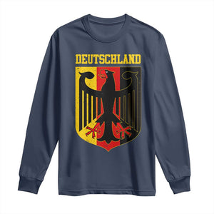 Deutschland German Pride Long Sleeve Shirt Bundesadler Coat of Arms TS11 Navy Print Your Wear