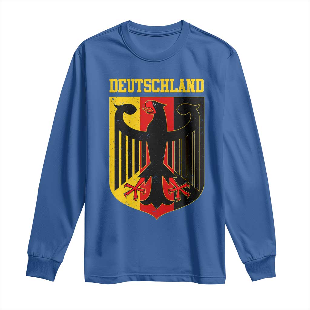 Deutschland German Pride Long Sleeve Shirt Bundesadler Coat of Arms TS11 Royal Blue Print Your Wear
