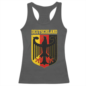 Deutschland German Pride Racerback Tank Top Bundesadler Coat of Arms TS11 Dark Heather Print Your Wear