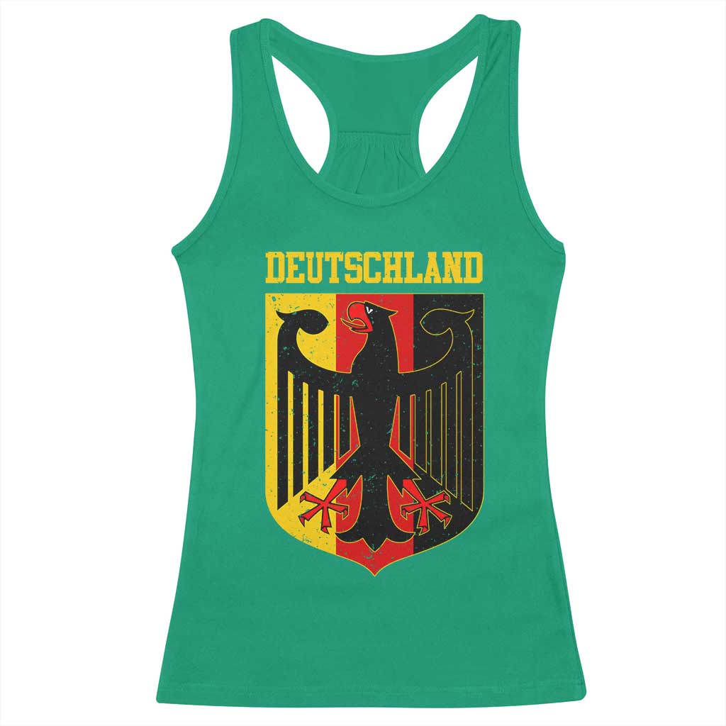 Deutschland German Pride Racerback Tank Top Bundesadler Coat of Arms TS11 Irish Green Print Your Wear