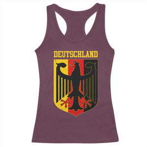 Deutschland German Pride Racerback Tank Top Bundesadler Coat of Arms TS11 Maroon Print Your Wear