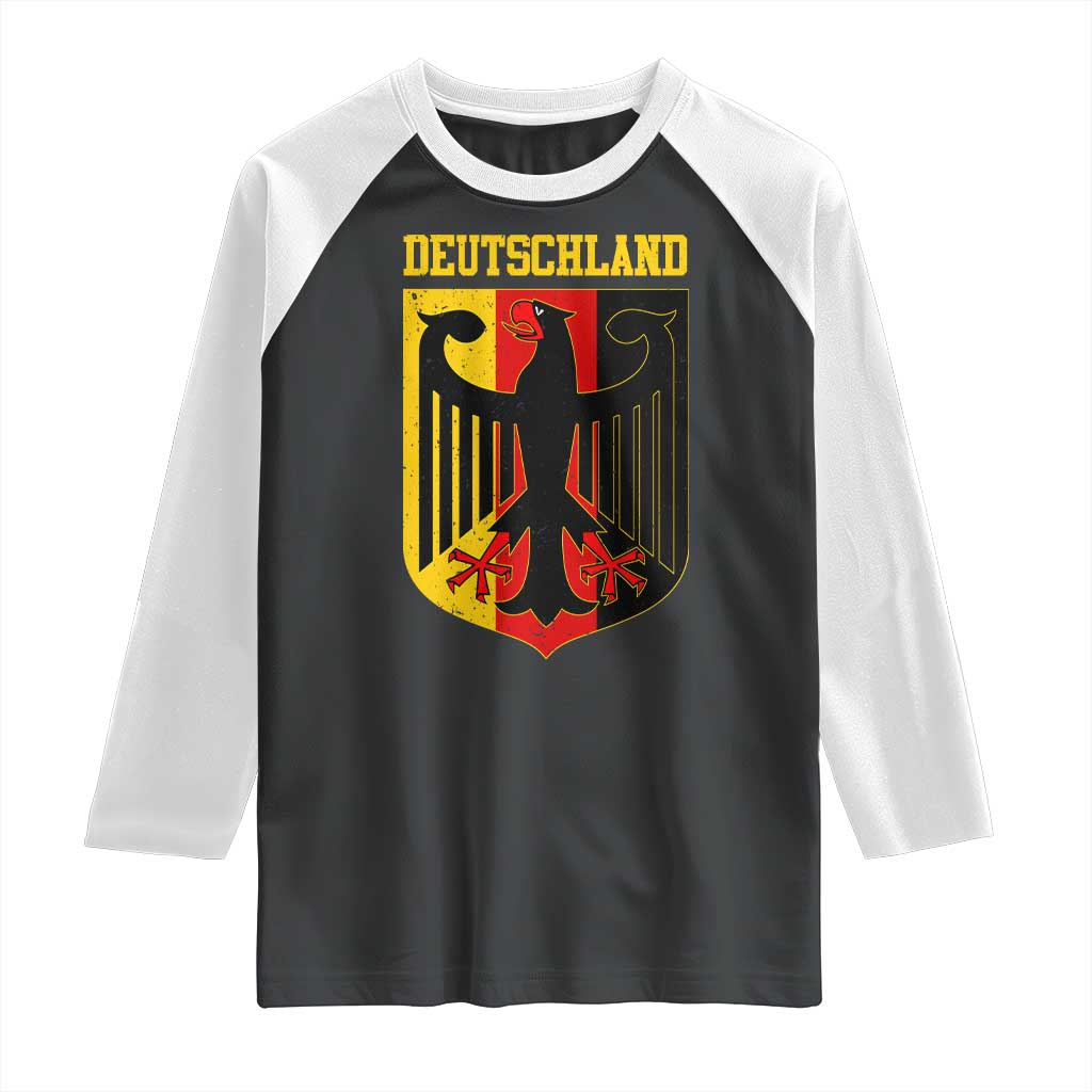 Deutschland German Pride Raglan Shirt Bundesadler Coat of Arms - Print Your Wear
