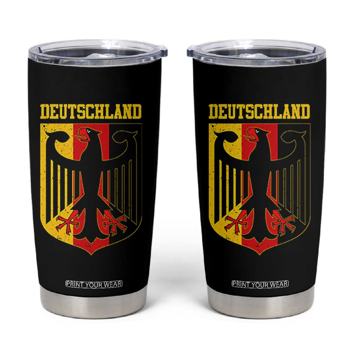 Deutschland German Pride Tumbler Cup Bundesadler Coat of Arms TS11 Black Print Your Wear