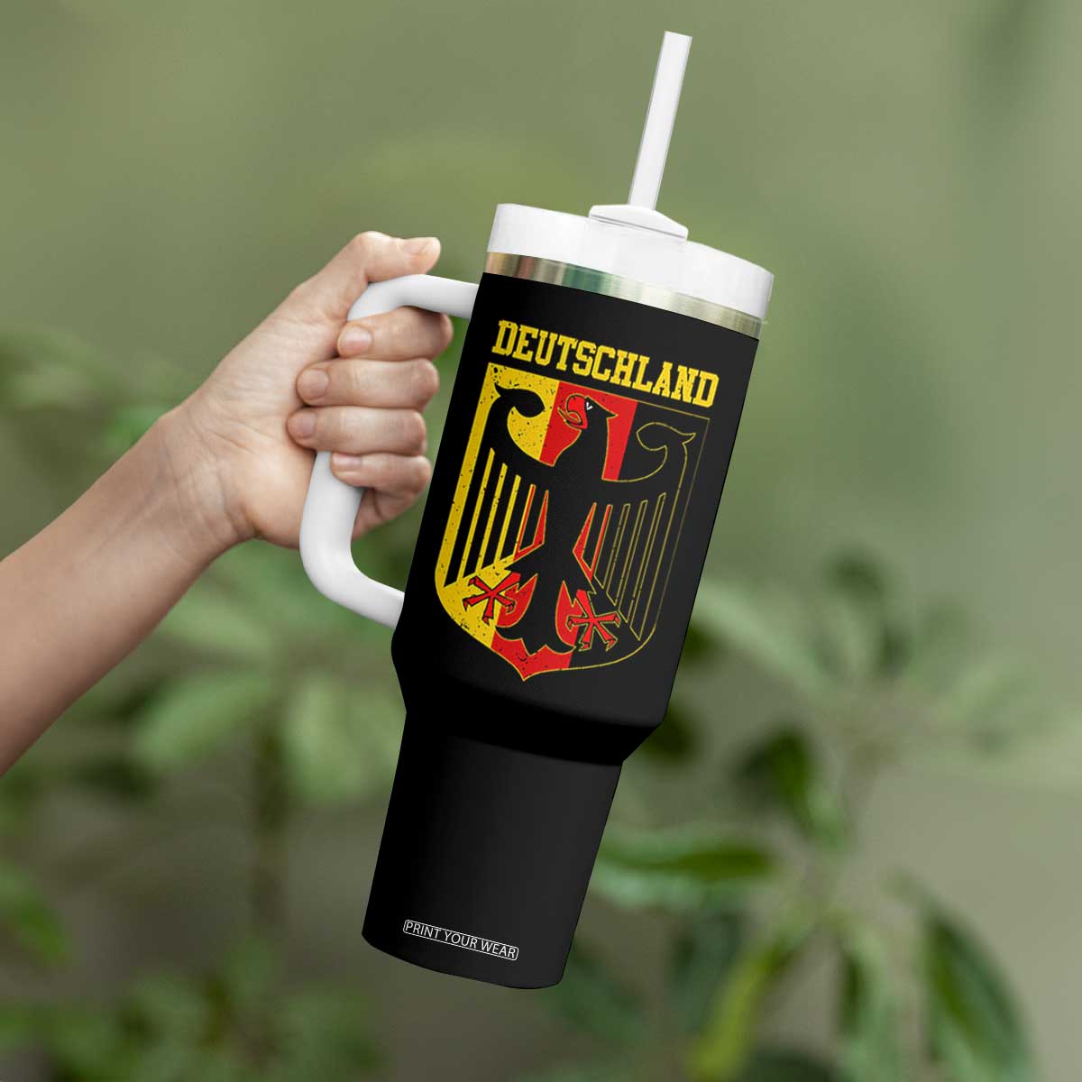 Deutschland German Pride Tumbler With Handle Bundesadler Coat of Arms TS11 Print Your Wear