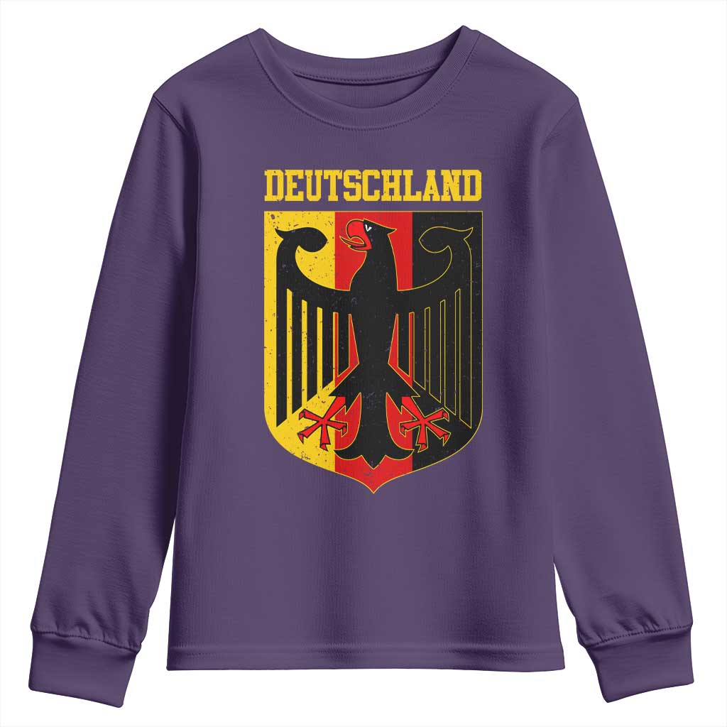 Deutschland German Pride Youth Sweatshirt Bundesadler Coat of Arms TS11 Purple Print Your Wear