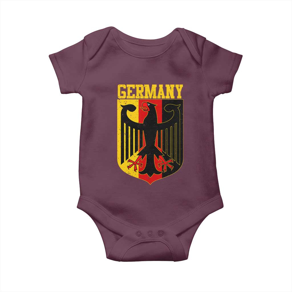 Proud Germany Baby Onesie Bundesadler Coat of Arms German Flag TS11 Maroon Print Your Wear