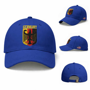 Proud Germany Baseball Cap Bundesadler Coat of Arms German Flag TS11 Baseball Cap Universal Fit Royal Blue Print Your Wear