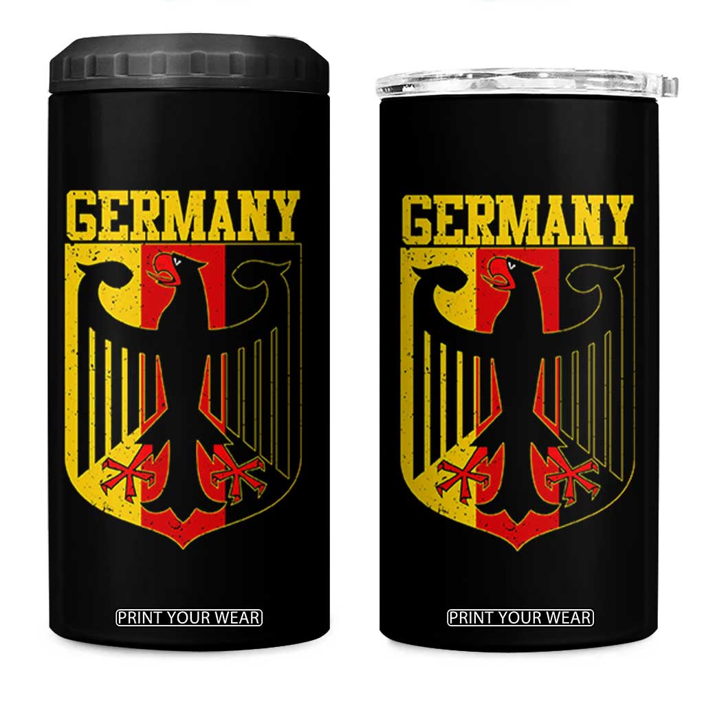 Proud Germany 4 in 1 Can Cooler Tumbler Bundesadler Coat of Arms German Flag TS11 One Size: 16 oz Black Print Your Wear