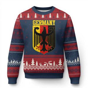 Proud Germany Ugly Christmas Sweater Bundesadler Coat of Arms German Flag TS11 Navy Red Print Your Wear