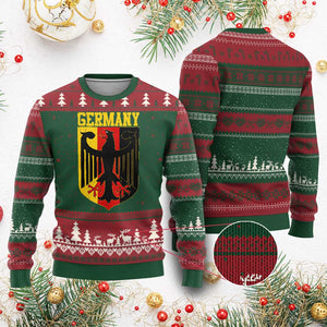 Proud Germany Ugly Christmas Sweater Bundesadler Coat of Arms German Flag TS11 Red Green Print Your Wear