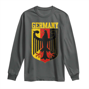 Proud Germany Long Sleeve Shirt Bundesadler Coat of Arms German Flag TS11 Dark Heather Print Your Wear