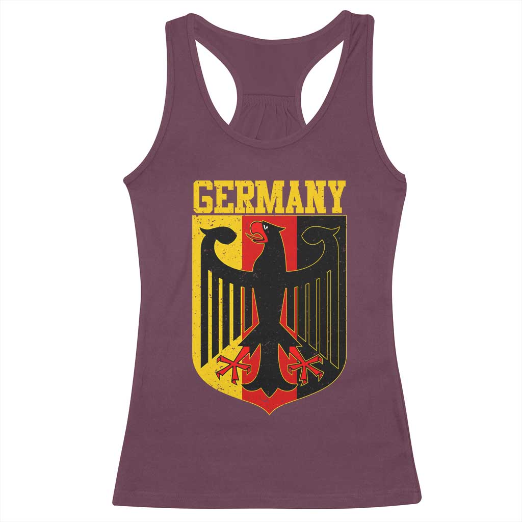 Proud Germany Racerback Tank Top Bundesadler Coat of Arms German Flag TS11 Maroon Print Your Wear