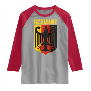Proud Germany Raglan Shirt Bundesadler Coat of Arms German Flag TS11 Sport Gray Red Print Your Wear