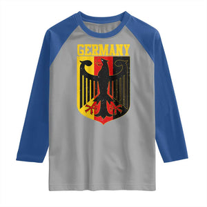 Proud Germany Raglan Shirt Bundesadler Coat of Arms German Flag TS11 Sport Gray Royal Print Your Wear