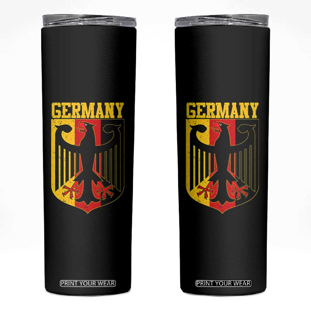 Proud Germany Skinny Tumbler Bundesadler Coat of Arms German Flag TS11 Black Print Your Wear