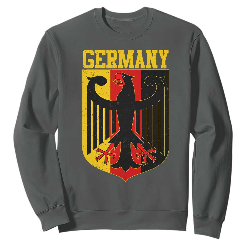 Proud Germany Sweatshirt Bundesadler Coat of Arms German Flag TS11 Dark Heather Print Your Wear