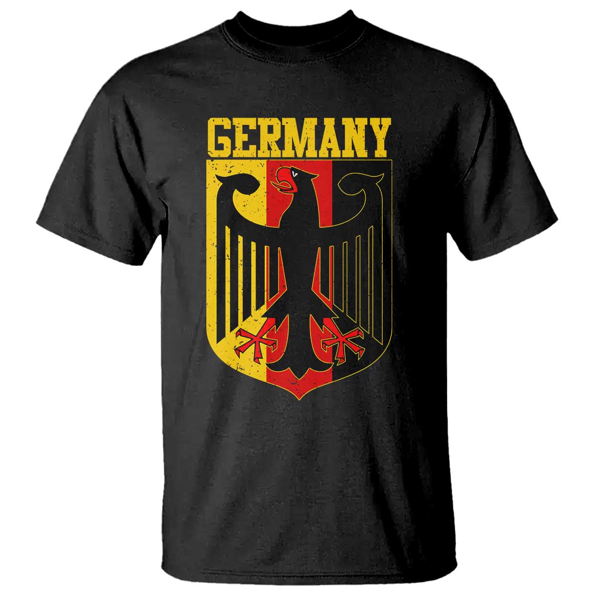 Proud Germany T Shirt Bundesadler Coat of Arms German Flag TS11 Black Print Your Wear
