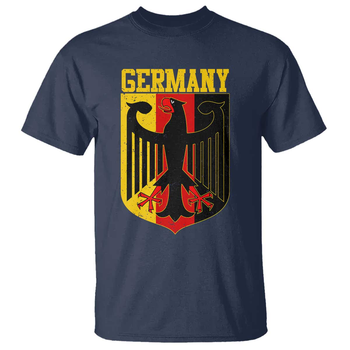 Proud Germany T Shirt Bundesadler Coat of Arms German Flag TS11 Navy Print Your Wear