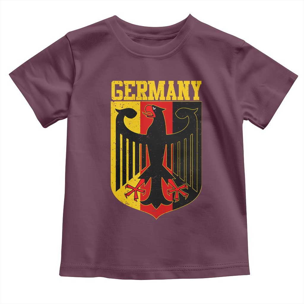 Proud Germany Toddler T Shirt Bundesadler Coat of Arms German Flag TS11 Maroon Print Your Wear