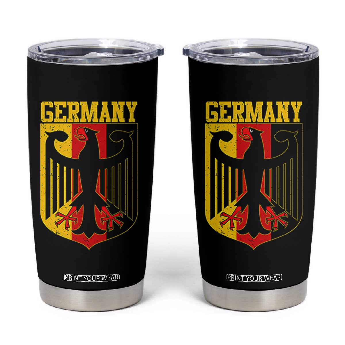 Proud Germany Tumbler Cup Bundesadler Coat of Arms German Flag TS11 Black Print Your Wear