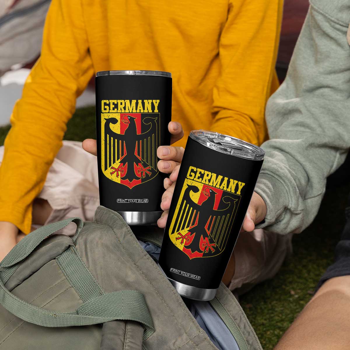 Proud Germany Tumbler Cup Bundesadler Coat of Arms German Flag TS11 Print Your Wear