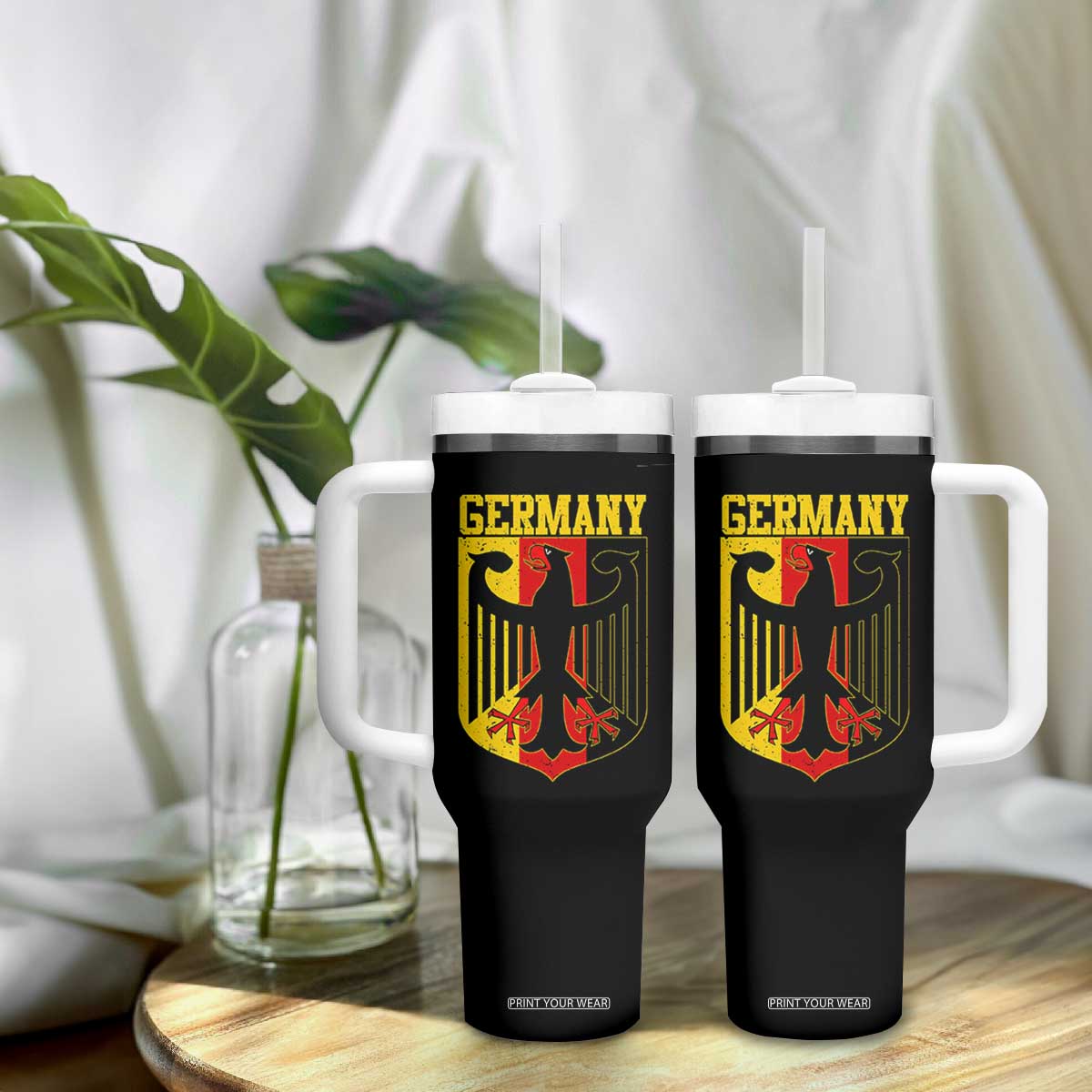 Proud Germany Tumbler With Handle Bundesadler Coat of Arms German Flag TS11 Print Your Wear
