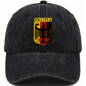 Proud Germany Washed Cotton Baseball Cap Bundesadler Coat of Arms German Flag TS11 Print Your Wear