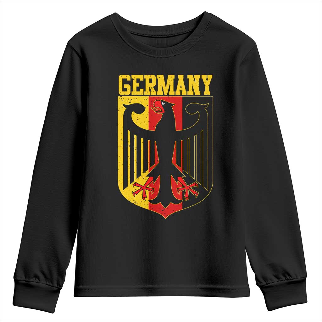 Proud Germany Youth Sweatshirt Bundesadler Coat of Arms German Flag TS11 Black Print Your Wear