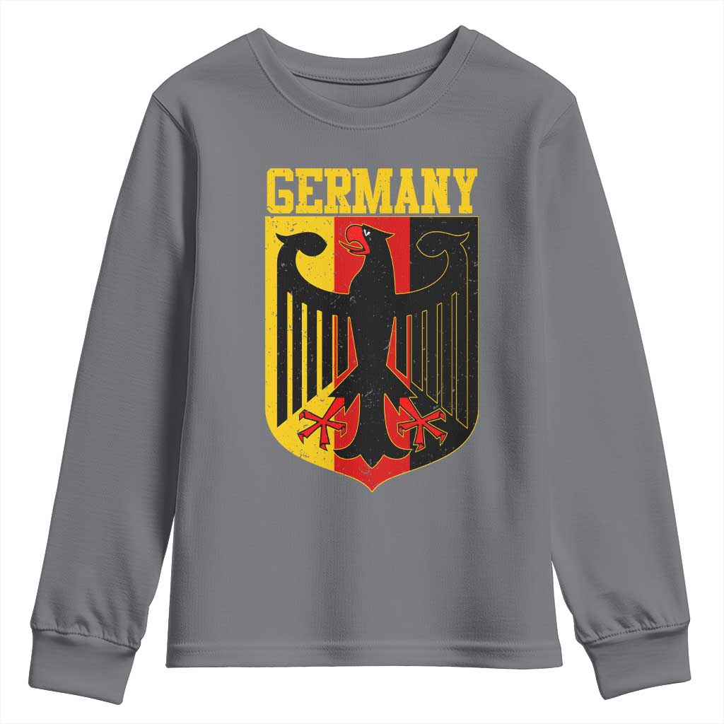 Proud Germany Youth Sweatshirt Bundesadler Coat of Arms German Flag TS11 Charcoal Print Your Wear