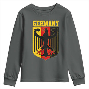 Proud Germany Youth Sweatshirt Bundesadler Coat of Arms German Flag TS11 Dark Heather Print Your Wear