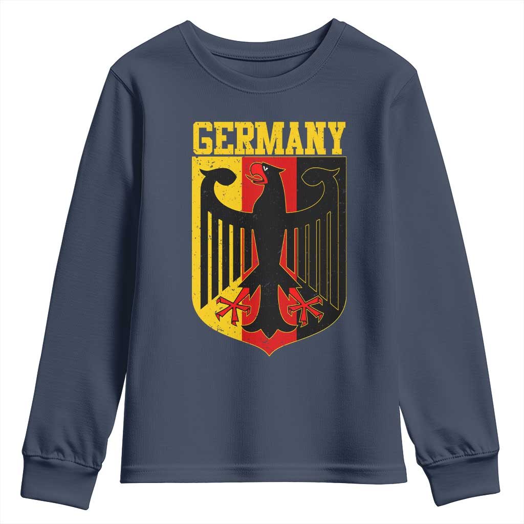 Proud Germany Youth Sweatshirt Bundesadler Coat of Arms German Flag TS11 Navy Print Your Wear