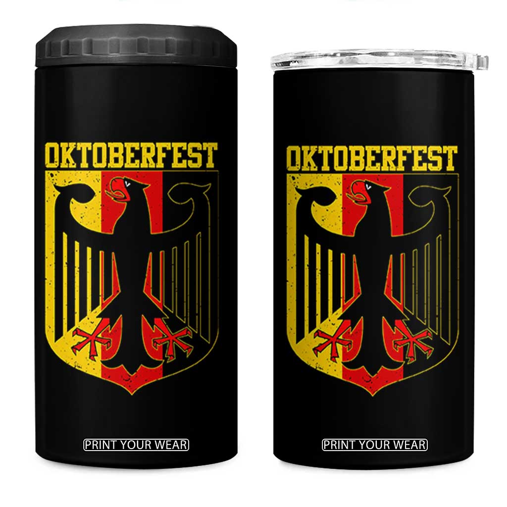 Oktoberfest 4 in 1 Can Cooler Tumbler Bundesadler Coat of Arms German Flag TS11 One Size: 16 oz Black Print Your Wear