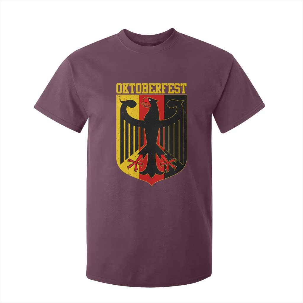 Oktoberfest T Shirt For Kid Bundesadler Coat of Arms German Flag TS11 Maroon Print Your Wear