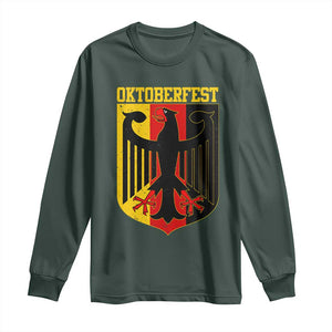 Oktoberfest Long Sleeve Shirt Bundesadler Coat of Arms German Flag TS11 Dark Forest Green Print Your Wear