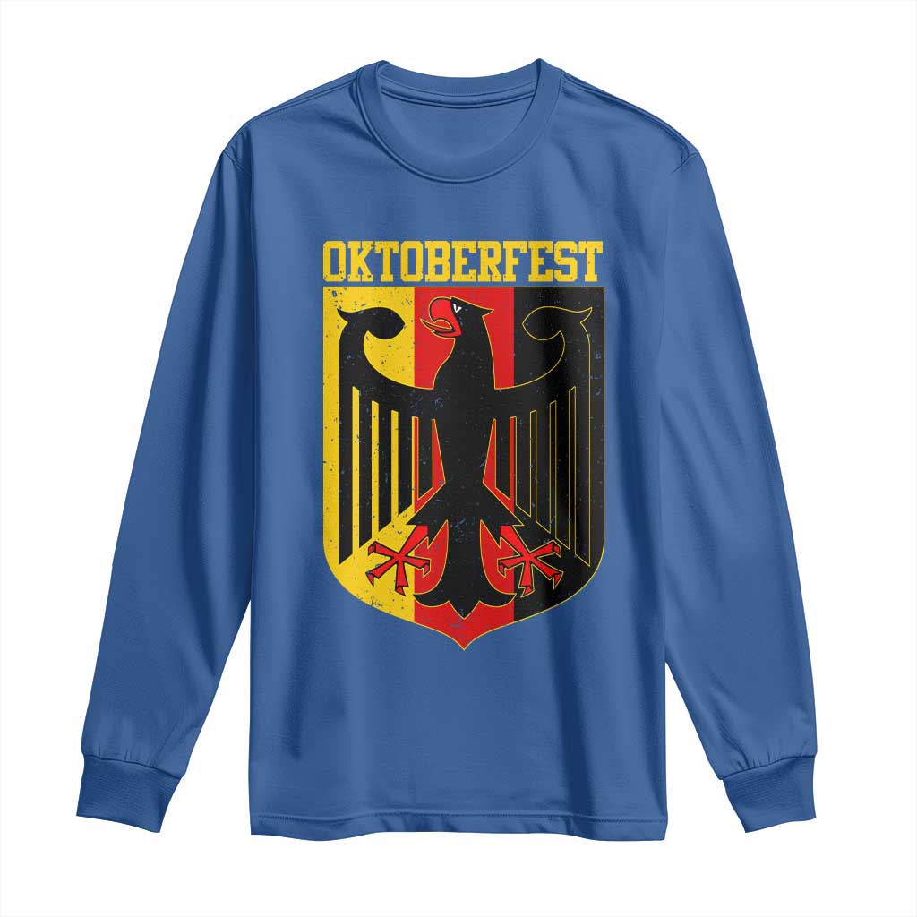 Oktoberfest Long Sleeve Shirt Bundesadler Coat of Arms German Flag TS11 Royal Blue Print Your Wear