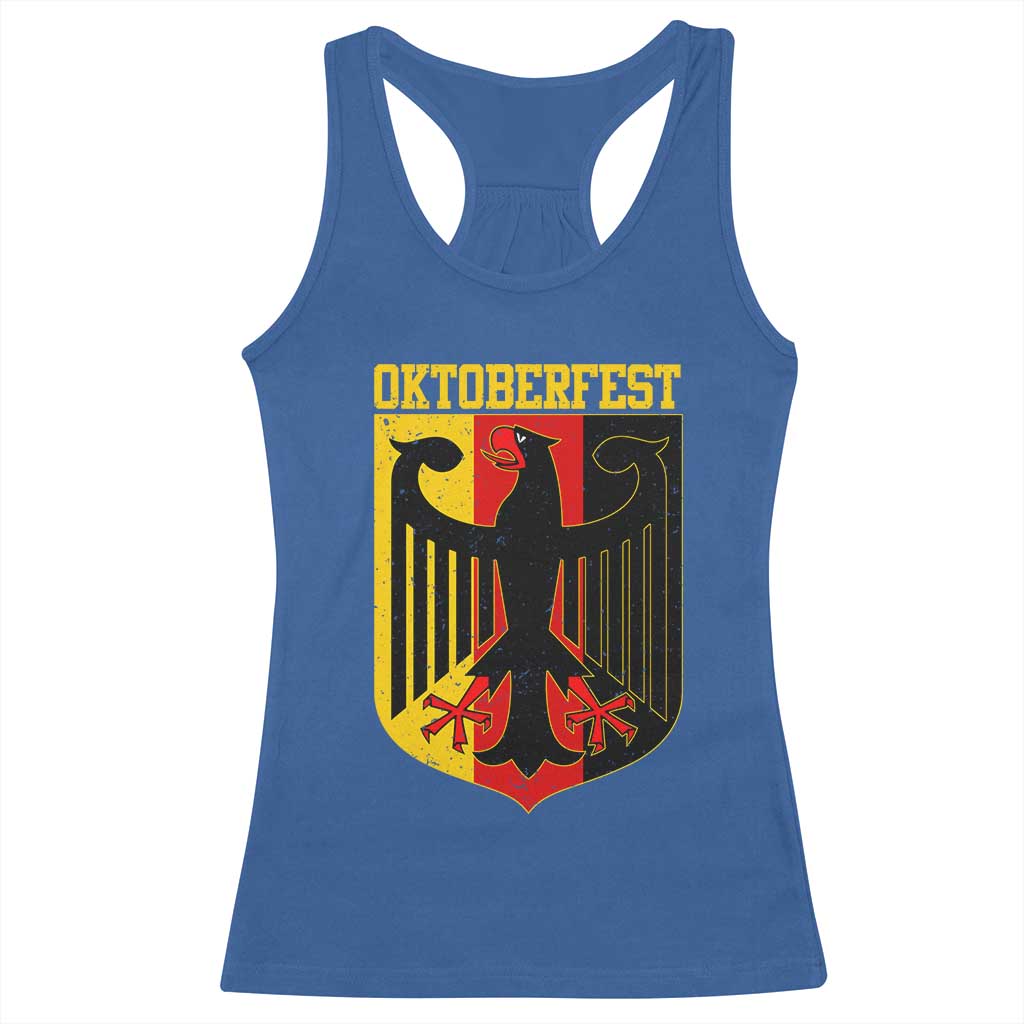 Oktoberfest Racerback Tank Top Bundesadler Coat of Arms German Flag TS11 Royal Blue Print Your Wear