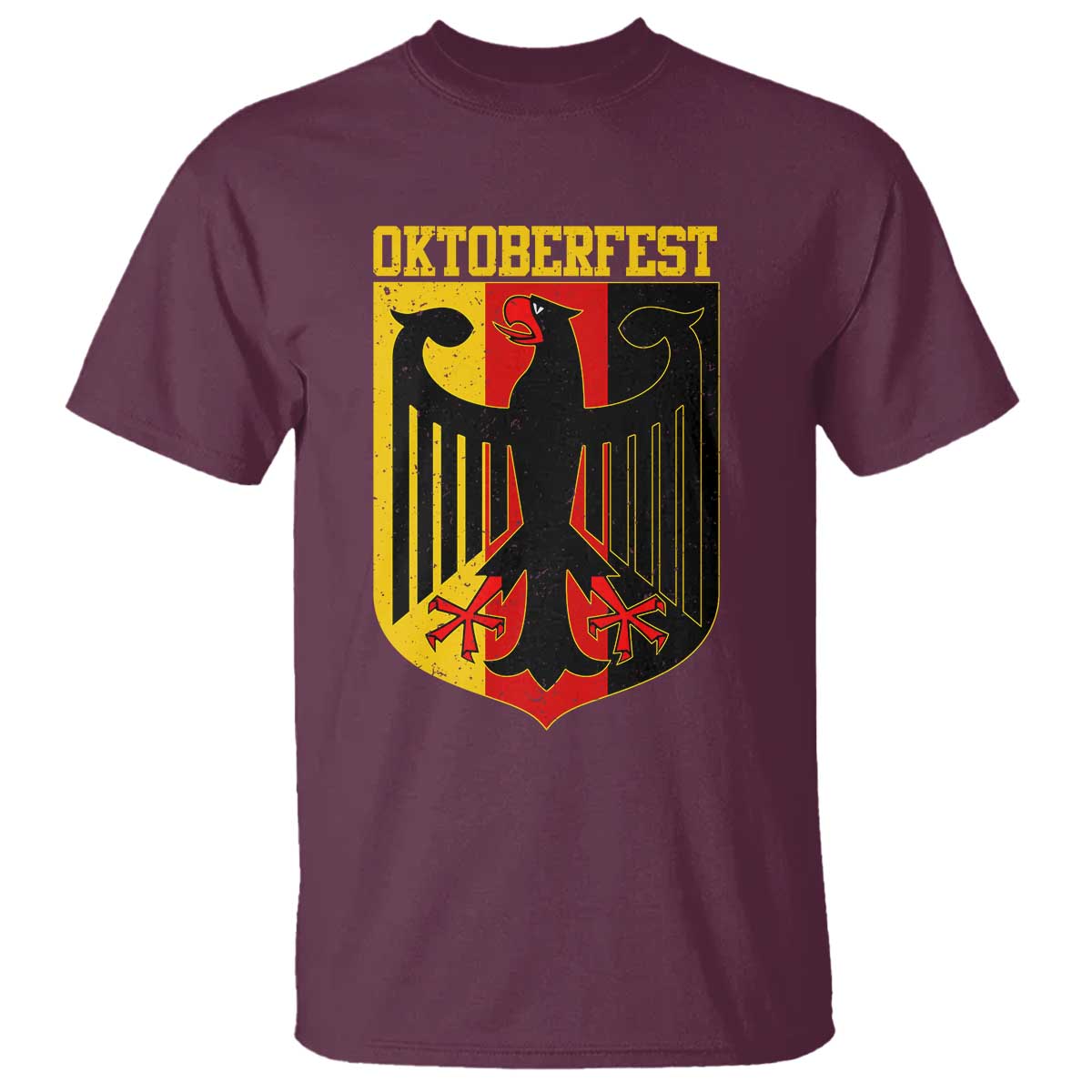Oktoberfest T Shirt Bundesadler Coat of Arms German Flag TS11 Maroon Print Your Wear