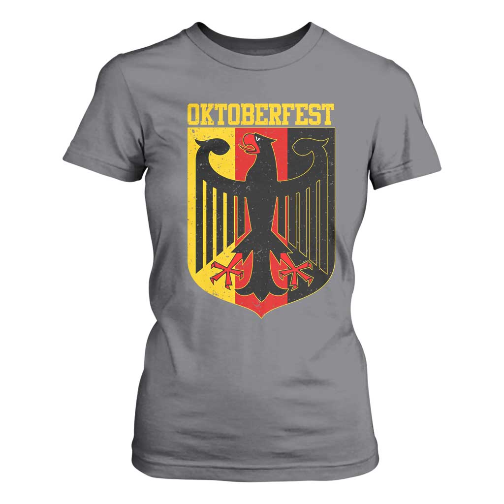 Oktoberfest T Shirt For Women Bundesadler Coat of Arms German Flag TS11 Charcoal Print Your Wear