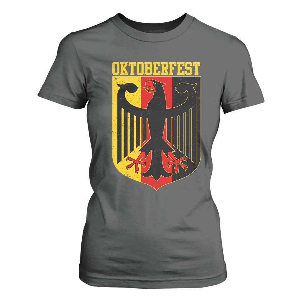 Oktoberfest T Shirt For Women Bundesadler Coat of Arms German Flag TS11 Dark Heather Print Your Wear