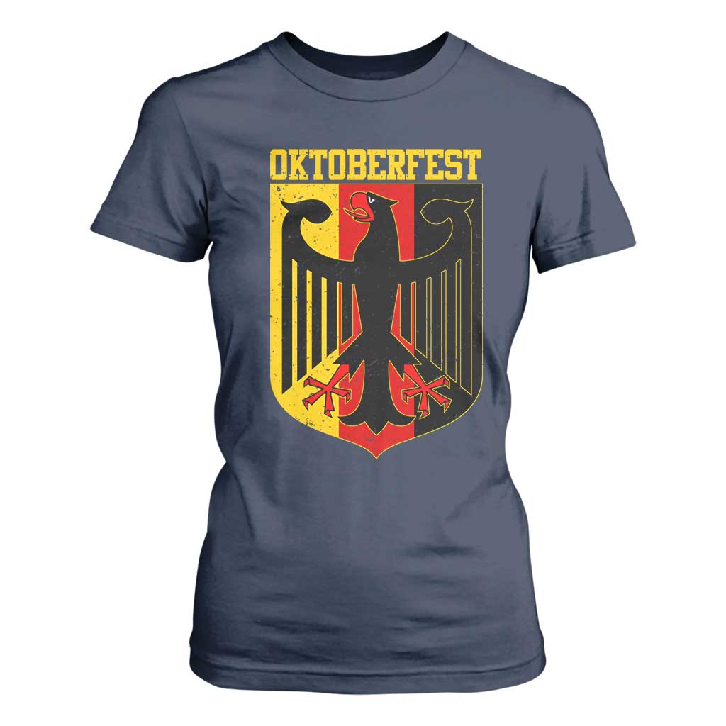 Oktoberfest T Shirt For Women Bundesadler Coat of Arms German Flag TS11 Navy Print Your Wear