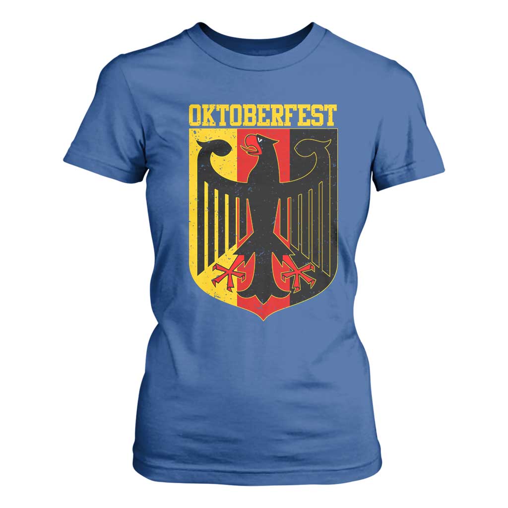 Oktoberfest T Shirt For Women Bundesadler Coat of Arms German Flag TS11 Royal Blue Print Your Wear