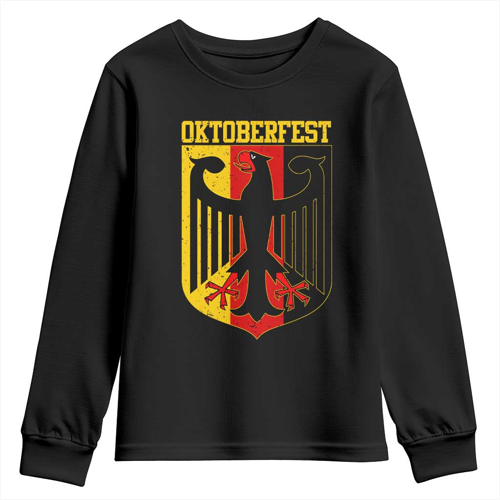 Oktoberfest Youth Sweatshirt Bundesadler Coat of Arms German Flag TS11 Black Print Your Wear